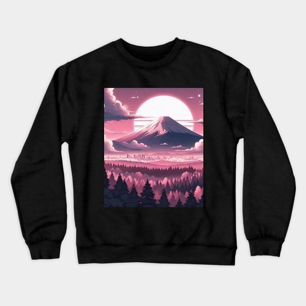 Mount Fuji - Anime Art Crewneck Sweatshirt by AnimeVision